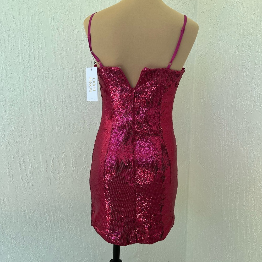 Ronny Kobo Pink Sequin Bow Dress - Picture 9 of 10